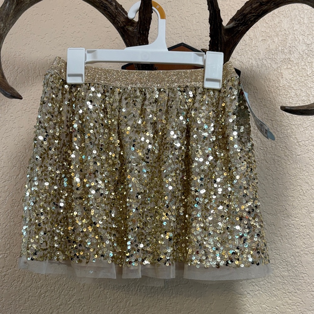 Cat & Jack Gold Sequin Kids Skirt